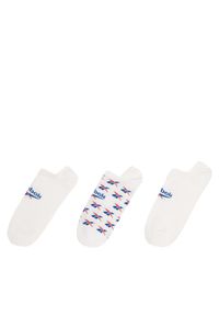 Reebok Zestaw 3 par stopek unisex CL FO Invisible Sock GG6680 Biały. Kolor: biały. Materiał: bawełna