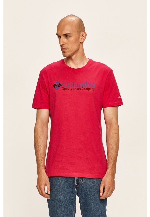 columbia - Columbia - T-shirt. Okazja: na co dzień. Kolor: różowy. Materiał: dzianina. Wzór: nadruk. Styl: casual