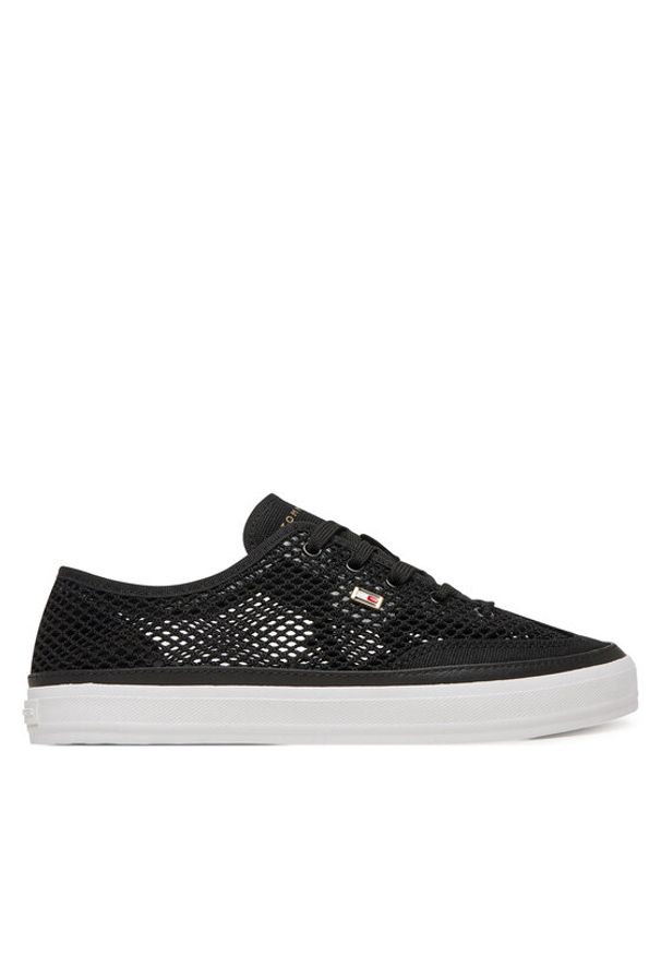 TOMMY HILFIGER - Tommy Hilfiger Sneakersy Th Open Mesh Vulc Sneaker FW0FW08684 Czarny. Kolor: czarny. Materiał: materiał