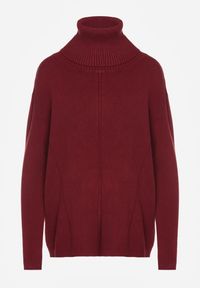 Born2be - Bordowy Sweter z Golfem i Dodatkiem Kaszmiru Rorizia. Okazja: na co dzień, do pracy. Typ kołnierza: golf. Kolor: czerwony. Długość: długie. Wzór: aplikacja. Materiał: kaszmir. Długość rękawa: długi rękaw. Sezon: zima, jesień. Styl: klasyczny, casual #6