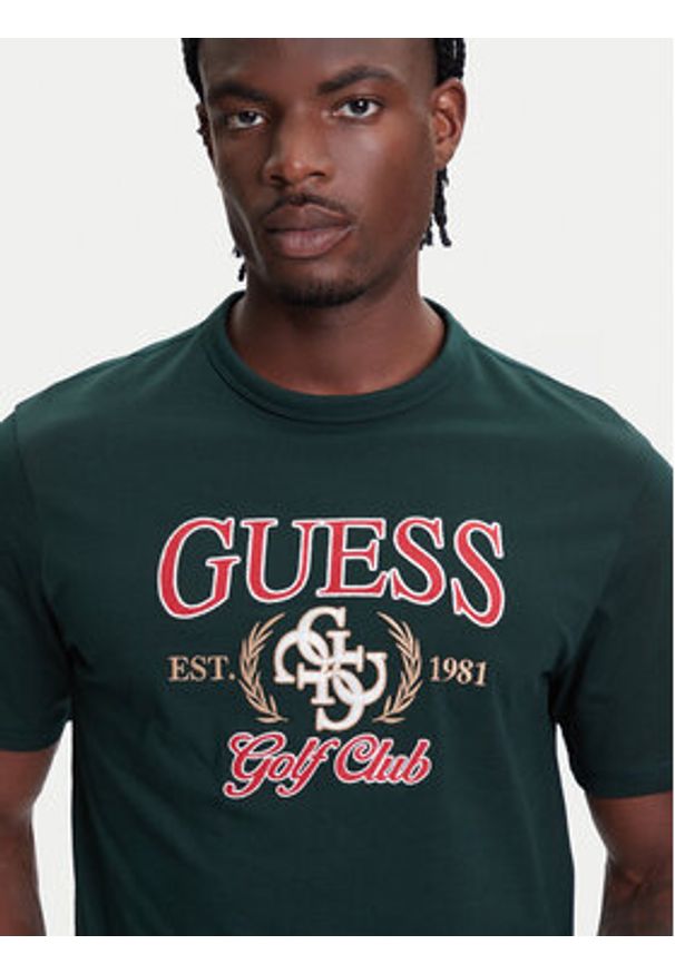 Guess T-Shirt M5YI22 K8FQ4 Zielony Regular Fit. Kolor: zielony. Materiał: bawełna
