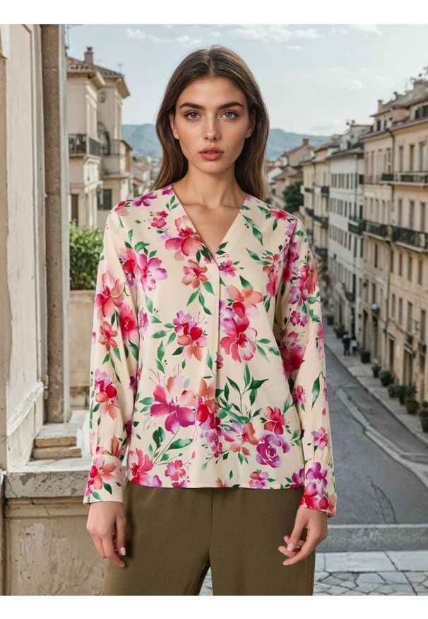 Sinsay - Wiskozowa bluzka - wielobarwny. Materiał: wiskoza