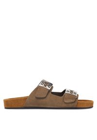 Tory Burch Klapki Mellow Slide 171151 Brązowy. Kolor: brązowy. Materiał: skóra, zamsz #1