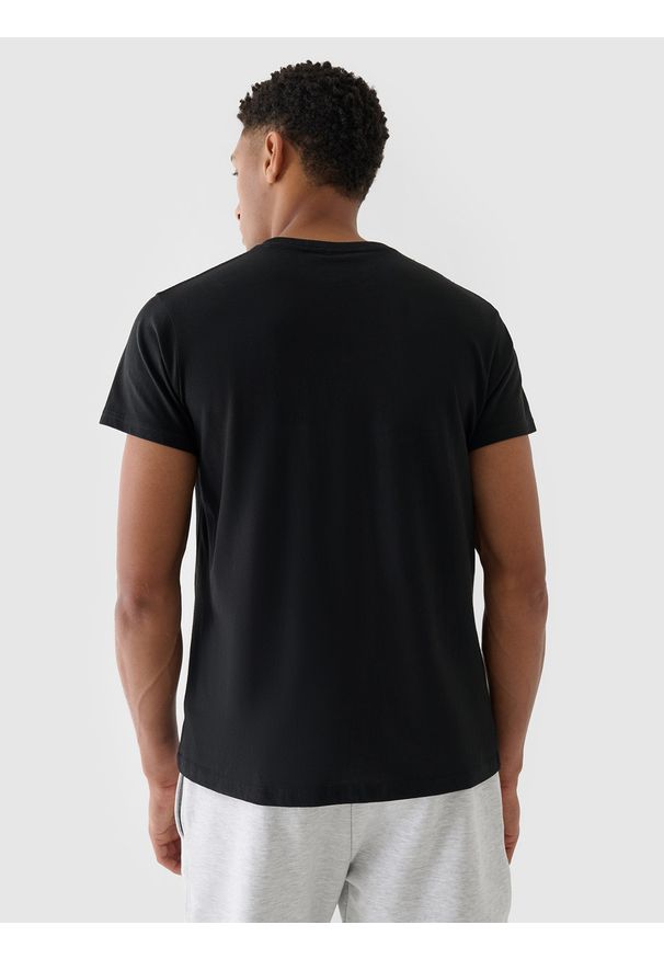 4f - 4F T-shirt regular z nadrukiem męski - czarny M. Okazja: na co dzień. Kolor: czarny. Materiał: bawełna, jersey, dzianina. Długość rękawa: krótki rękaw. Długość: krótkie. Wzór: nadruk. Styl: klasyczny, sportowy, casual