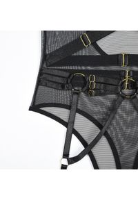 Intica - Body z kontrastowymi paseczkami na co dzień i okazje Roxine. Kolor: czarny. Materiał: materiał #7