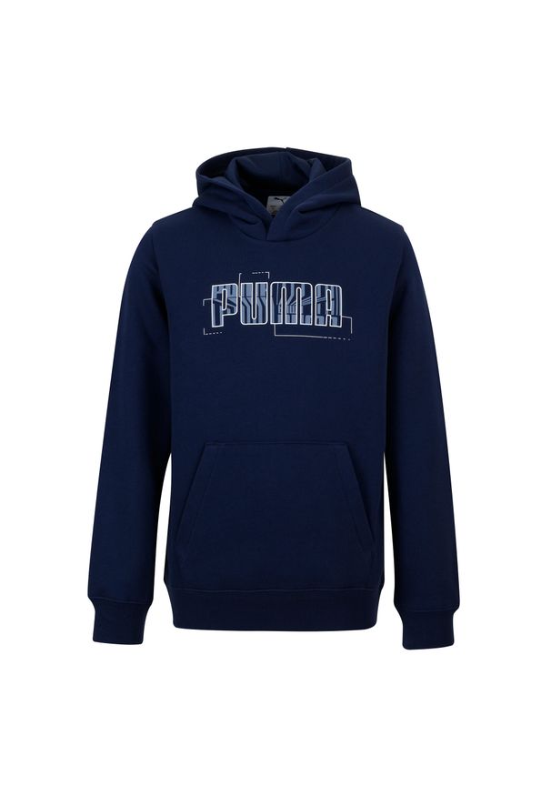 Bluza dziecięca Puma z kapturem. Typ kołnierza: kaptur. Kolor: niebieski. Materiał: materiał, bawełna. Sport: joga i pilates