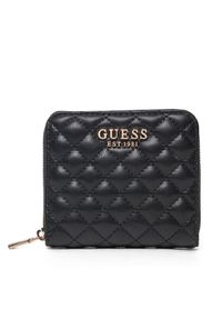 Guess Mały Portfel Damski SWQG95 41137 Czarny. Kolor: czarny. Materiał: skóra