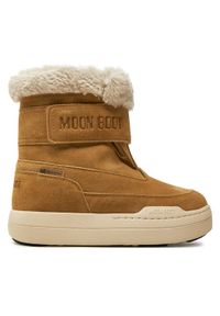 Moon Boot Śniegowce Junior Park Dtrap Boot Suede 80D3440040 Brązowy. Kolor: brązowy. Materiał: skóra, zamsz