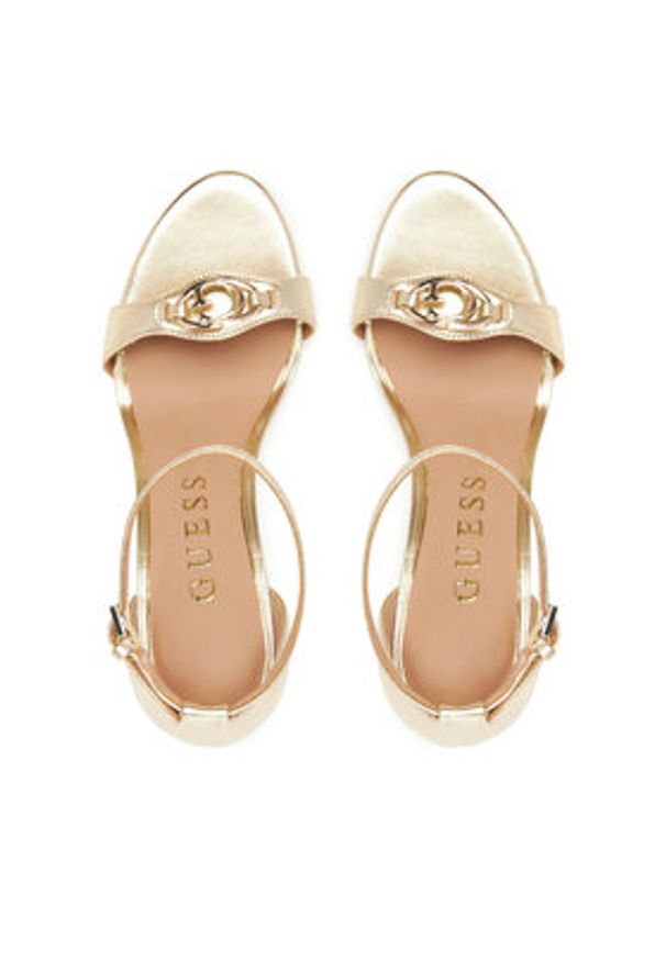 Guess Sandały FLTKAB LEM03 Złoty. Kolor: złoty. Materiał: skóra