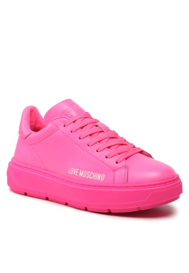 Love Moschino - Sneakersy LOVE MOSCHINO JA15304G1GID0604 Fluo Fuxia. Kolor: różowy. Materiał: skóra
