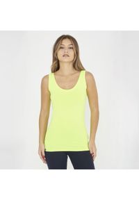 LEGEA - Top na siłownię damski RAITA żółty fluo. Kolor: żółty. Materiał: materiał. Sport: fitness #1