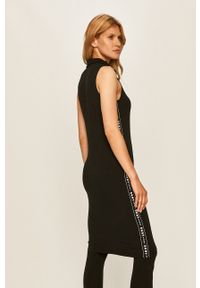 DKNY - Dkny - Sukienka. Kolor: czarny. Materiał: dzianina. Wzór: aplikacja. Typ sukienki: dopasowane #5