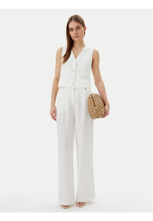 LOLA CASADEMUNT Kamizelka LS2502007 Biały Regular Fit. Kolor: biały. Materiał: lyocell