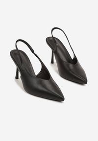 Renee - Czarne Sandały Vices Slingback na Obcasie Tilarina. Okazja: na co dzień. Kolor: czarny. Obcas: na obcasie. Styl: casual, elegancki. Wysokość obcasa: średni #7