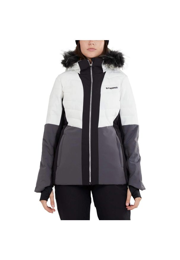 FUNDANGO - Kurtka narciarska damska Salina Padded Jacket. Kolor: biały, czarny, wielokolorowy. Materiał: puch. Sport: narciarstwo