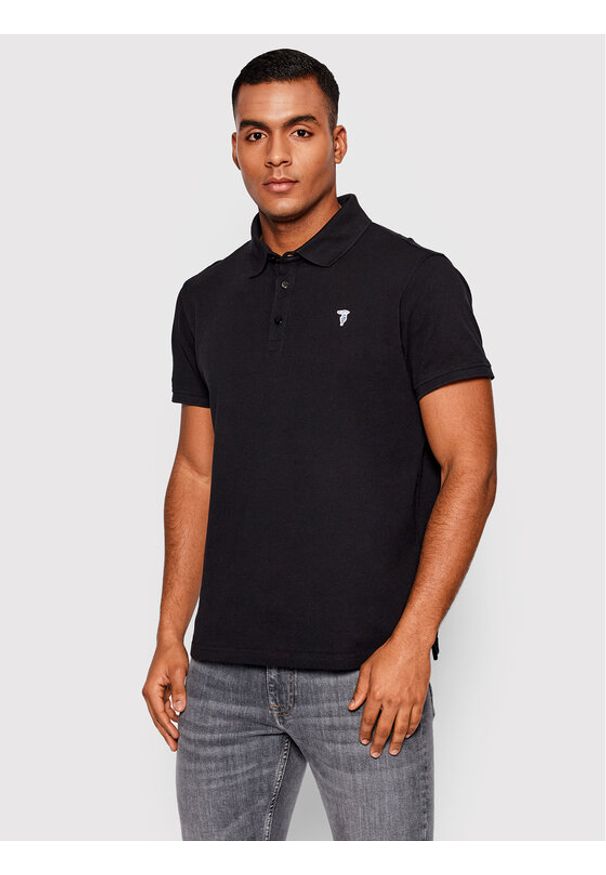 Trussardi Jeans - Trussardi Polo Piquet 52T00597 Czarny Regular Fit. Typ kołnierza: polo. Kolor: czarny. Materiał: bawełna