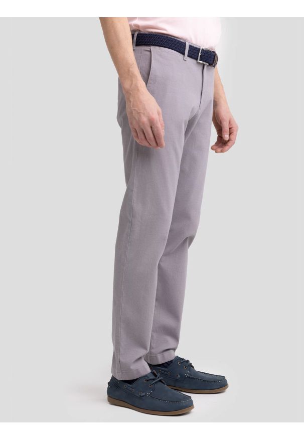 Big-Star - Spodnie męskie chinosy jasnoszare Erhati 901. Okazja: na spotkanie biznesowe. Kolor: szary. Materiał: bawełna, tkanina. Wzór: haft. Styl: biznesowy, elegancki