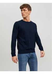 Jack & Jones Sweter Emil 12208364 Granatowy Regular Fit. Kolor: niebieski. Materiał: bawełna #1