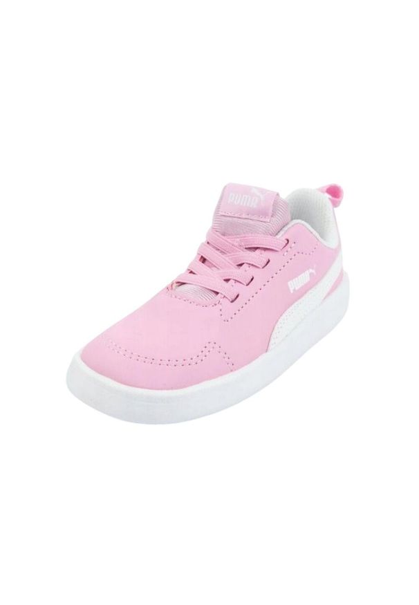 Puma - Dziecięce/niemowlęce Skórzane Buty Treningowe Courtflex Inf. Kolor: różowy. Materiał: skóra. Sport: turystyka piesza