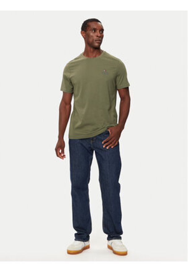 TOMMY HILFIGER - Tommy Hilfiger T-Shirt MW0MW36500 Zielony Regular Fit. Kolor: zielony. Materiał: bawełna
