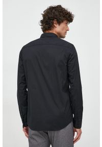 Calvin Klein koszula męska kolor czarny slim z kołnierzykiem klasycznym. Typ kołnierza: kołnierzyk klasyczny. Kolor: czarny. Styl: klasyczny #3