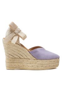 Manebi Espadryle Hamptons Heart-Shaped Wedge Espadrilles W 1.3 WH Fioletowy. Kolor: fioletowy. Materiał: skóra, zamsz