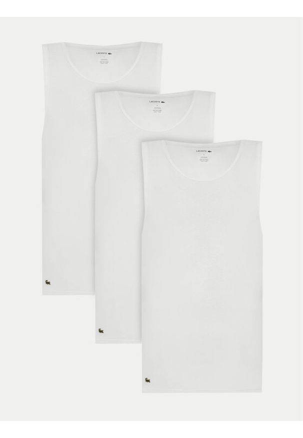Lacoste Komplet tank topów TH9009 Biały Regular Fit. Kolor: biały. Materiał: bawełna