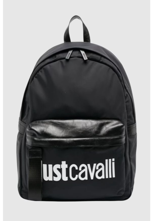 Just Cavalli - JUST CAVALLI Czarny plecak Range Institutional Logo. Kolor: czarny. Wzór: paski