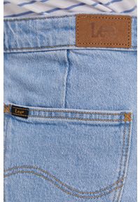 Lee - Spódnica jeansowa. Okazja: na co dzień. Kolor: niebieski. Materiał: jeans. Wzór: grochy. Styl: casual #3