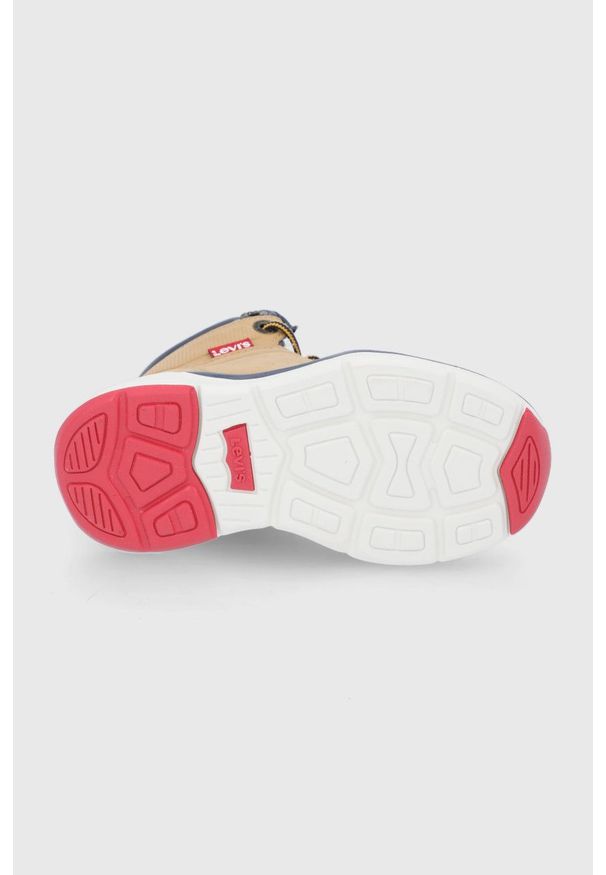 Levi's® - Levi's Buty dziecięce kolor żółty. Okazja: na spotkanie biznesowe. Nosek buta: okrągły. Zapięcie: sznurówki. Kolor: żółty. Materiał: guma. Styl: biznesowy