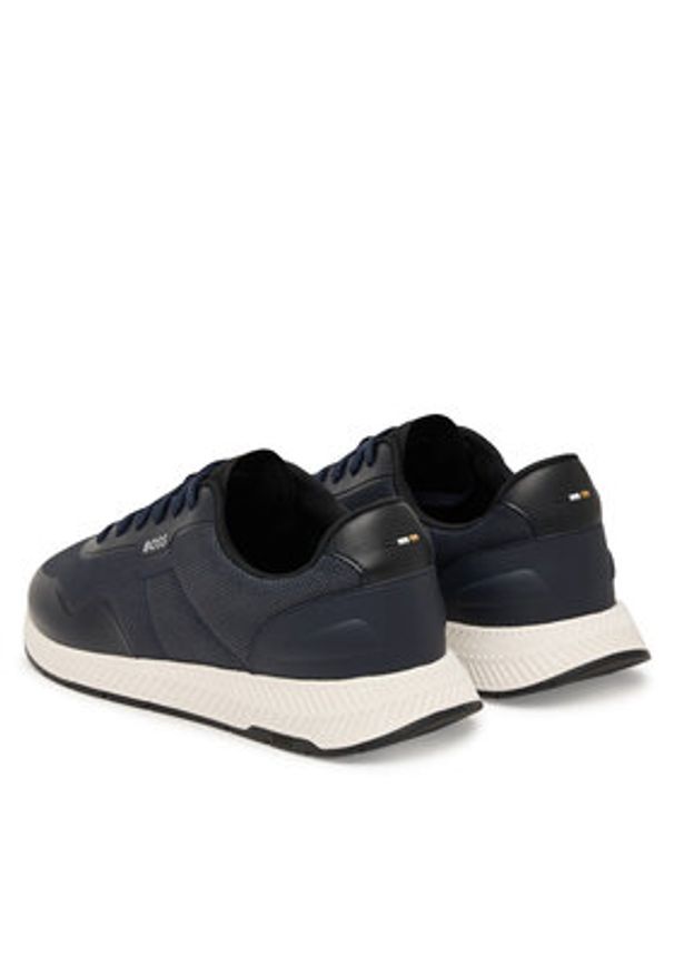 BOSS Sneakersy Titanium 50563962 Granatowy. Kolor: niebieski. Materiał: skóra