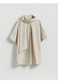 Reserved - Ponczo z szalowym kołnierzem - beżowy. Kolor: beżowy #1