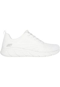 skechers - Adidasy Skechers Bobs Bflex Lo-gracef, Kobiety. Kolor: biały. Materiał: materiał