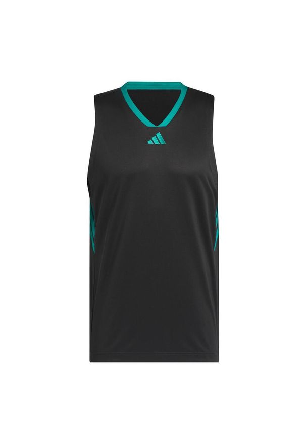 Adidas - Koszulka adidas Basketball Legends Tank. Kolor: wielokolorowy, niebieski, czarny. Materiał: materiał. Długość rękawa: bez rękawów. Sport: koszykówka