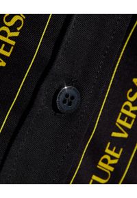 Versace Jeans Couture - VERSACE JEANS COUTURE - Koszula z motywem barokowym. Kolor: czarny. Materiał: wiskoza. Długość: długie. Wzór: nadruk #4