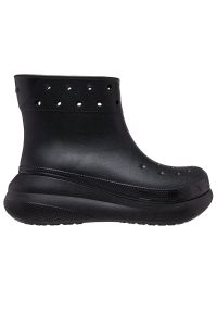 Kalosze Crocs Crush Boot 207946-001 - czarne. Kolor: czarny. Materiał: materiał. Obcas: na platformie