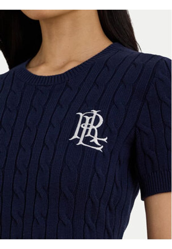 Lauren Ralph Lauren - LAUREN RALPH LAUREN Sweter 200P07025001 Granatowy Relaxed Fit. Kolor: niebieski. Materiał: bawełna