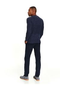 TOP SECRET - Sweter z przeplotami strukturalny. Okazja: na co dzień. Kolor: niebieski. Materiał: dzianina. Wzór: melanż. Styl: casual #3