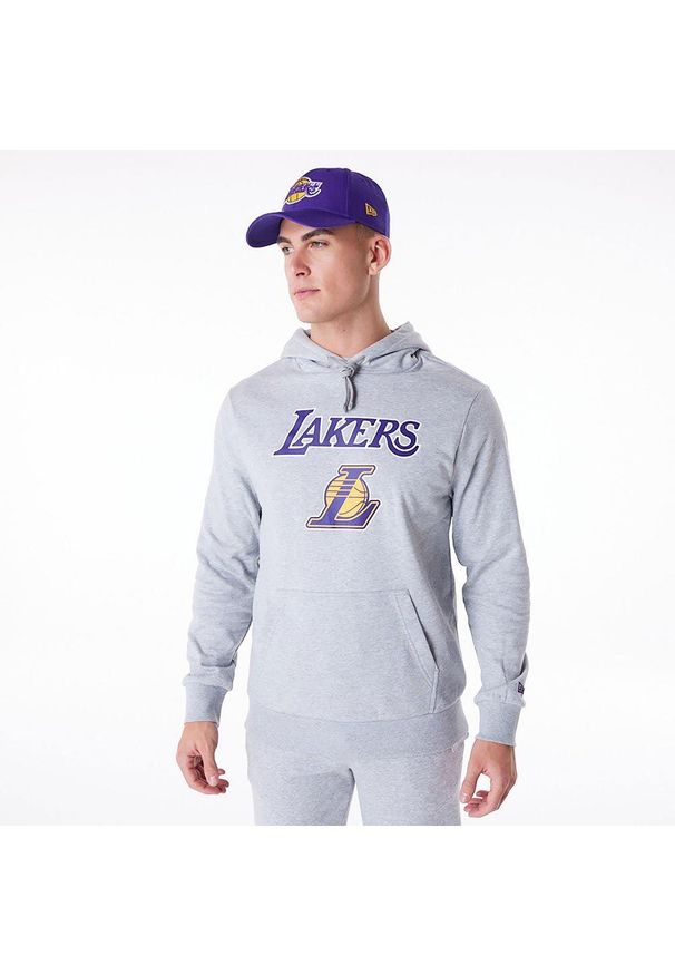 Bluza męska New Era NBA Regular Hoody Los Angeles Lakers. Kolor: szary
