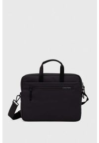 Calvin Klein torba na laptopa kolor czarny. Kolor: czarny. Materiał: poliester #1