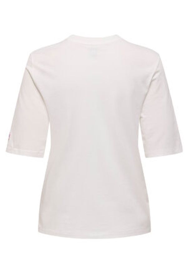 only - ONLY T-Shirt Phoebe 15351369 Biały Regular Fit. Kolor: biały. Materiał: bawełna