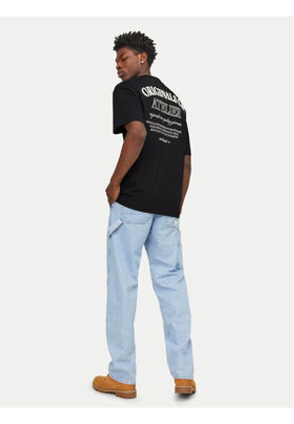 Jack & Jones T-Shirt Santorini 12251776 Czarny Wide Fit. Kolor: czarny. Materiał: bawełna