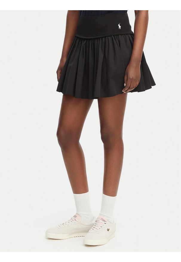 Polo Ralph Lauren Spódnica mini 211A12965001 Czarny Regular Fit. Kolor: czarny. Materiał: bawełna