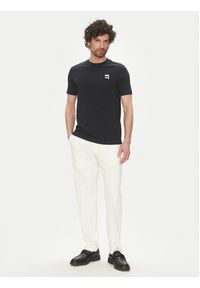 Karl Lagerfeld - KARL LAGERFELD T-Shirt 755710 552224 Granatowy Regular Fit. Typ kołnierza: dekolt w karo. Kolor: niebieski. Materiał: bawełna #4
