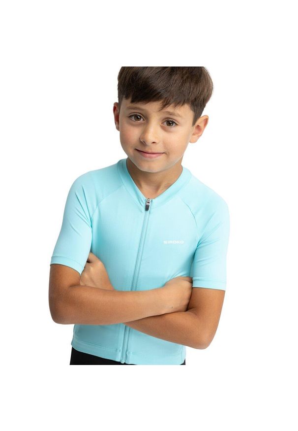 SIROKO - Chłopięca koszulka kolarska z krótkim rękawem Kolarstwo Siroko K-Core Nature. Kolor: niebieski. Materiał: materiał. Długość rękawa: krótki rękaw. Długość: krótkie. Sport: kolarstwo