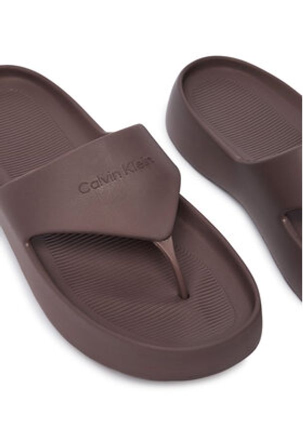 Calvin Klein Japonki One Piece Eva Flip Flop Thong HW0HW02957 Brązowy. Kolor: brązowy. Materiał: syntetyk