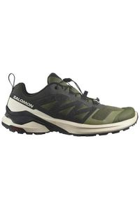 salomon - Buty do biegania męskie Salomon X-adventure. Zapięcie: sznurówki. Kolor: zielony, czarny, wielokolorowy. Materiał: materiał, tkanina, syntetyk, guma. Szerokość cholewki: normalna