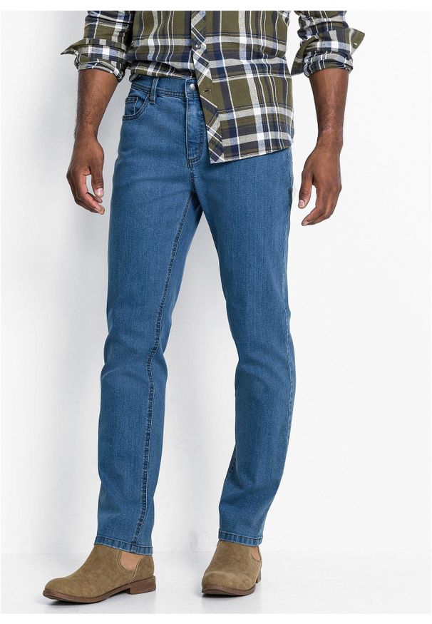 bonprix - Dżinsy ze stretchem regular fit straight ( 2 pary). Kolor: niebieski