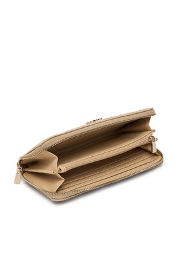 Guess Portfel Carrie Logo Slg SWGP98 98146 Beżowy. Kolor: beżowy. Materiał: skóra