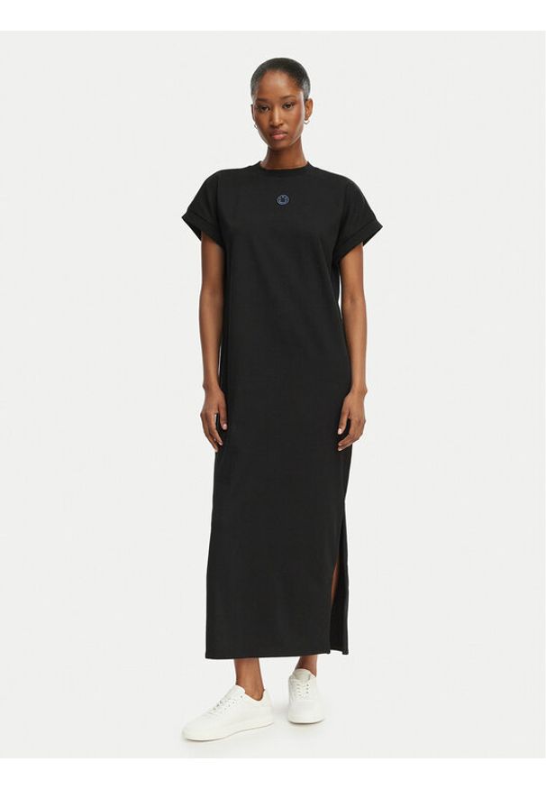Hugo - HUGO Sukienka codzienna Nalle_B 50540389 Czarny Regular Fit. Okazja: na co dzień. Kolor: czarny. Materiał: bawełna. Typ sukienki: proste. Styl: casual